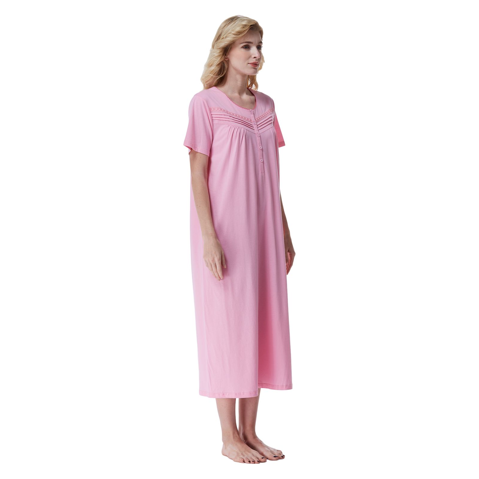 Nightgowns for Women 100% Cotton Short Sleeve Long Women's Nightgown or ...
