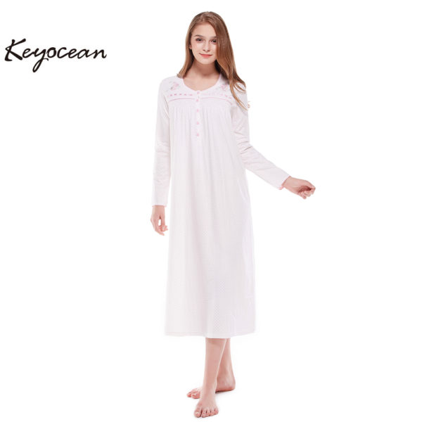long sleeved cotton nightie