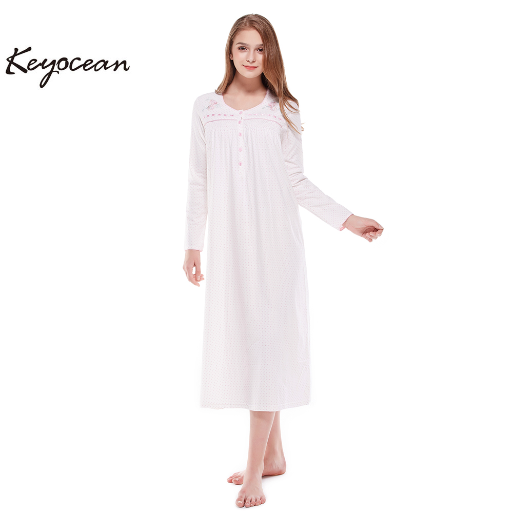 women's long sleeve sleeping gowns